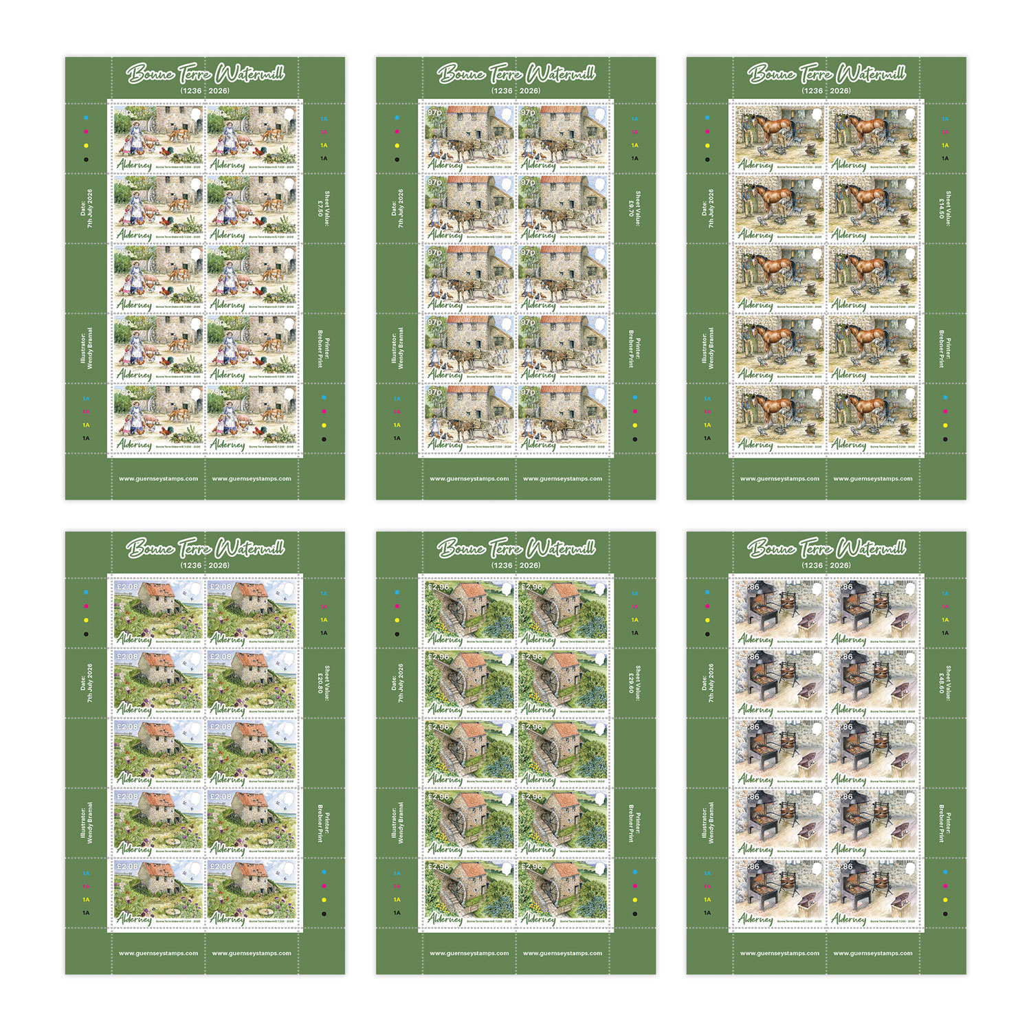 Sheets of 10